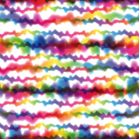 Hippie Tie Dye Rainbow LGBT Wave Seamless Pattern in Abstract Background Style. Colorful Shibori Psychedelic Texture with Waves and Stripesの写真素材