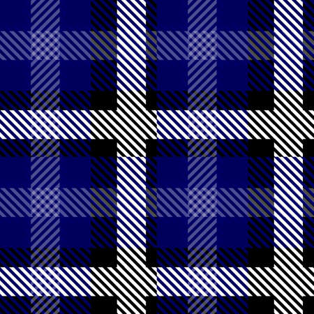 Vector Plaid Blue Color Check Seamless Pattern in Geometric Abstract Style Can be used for Teen Fashion Fabric Design, Textile Classic Dress, Picnic Blanket, Retro Print Shirt and Background Textureのイラスト素材
