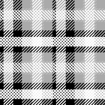 Vector Grey Plaid Check Teen Seamless Pattern in Geometric Abstract Style Can be used for Summer Fashion Fabric Design, School Textile Classic Dress, Picnic Blanket Neutral Colourのイラスト素材