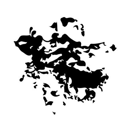 Vector Abstract Brush Hand Drawn Texture in Black Color Sketch Simple Pattern isolated on White Background Stroke Shapeのイラスト素材