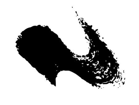 Vector Wave Abstract Stripe Brush Stroke Hand Drawn Texture in Black Color Sketch Simple Pattern isolated on White Background Waves Shapeのイラスト素材