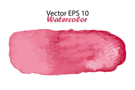Vector Watercolor Stripes Illustration isolated on white background. Pink Girly Color Brush Stripe for Text or Quoteのイラスト素材