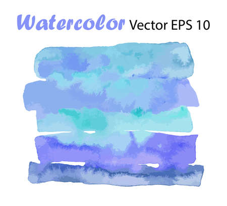 Blue Vector Watercolor Abstract Background. Hand Painted watercolour Element of Design. Illustration isolated on white. Winter and Wave Textureのイラスト素材