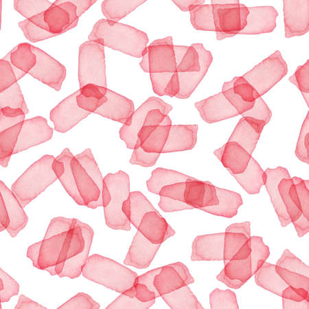 Hand Painted Brush Stroke Seamless Watercolor Pattern. Abstract watercolour shapes in Pink Girly Color. Artistic Design for Fabric and Backgroundの写真素材