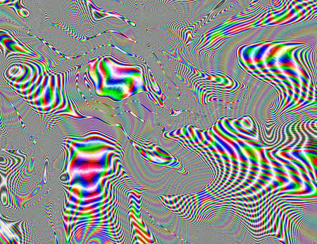 Psychedelic Rainbow Background LSD Colorful Wallpaper. Abstract Hypnotic Illusion. Hippie Retro Textureの写真素材