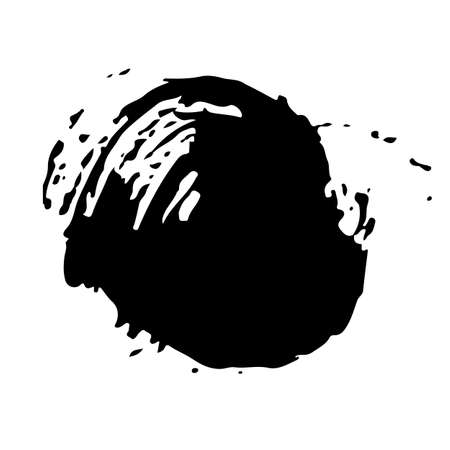 Circle Vector Abstract Round Grunge Brush Hand Drawn Texture in Black Color Sketch Simple Pattern isolated on White Background Grange Doodle Shapeのイラスト素材