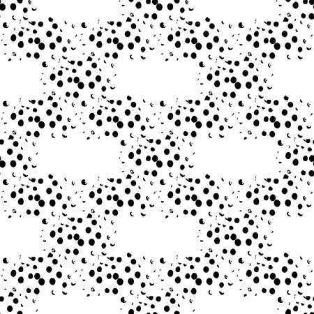 Vector Plaid Brush Seamless Pattern Grange Minimalist Check Geometric Design in Black Color. Modern Grung Collage Background for kids fabric and textileのイラスト素材