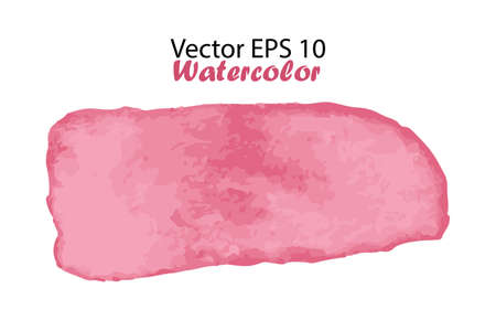 Vector Watercolor Stripes Illustration isolated on white background. Pink Girly Color Brush Stripe for Text or Quoteのイラスト素材