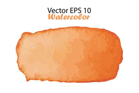 Vector Watercolor Stripes Illustration isolated on white background. Orange Color Brush Stripe for Text or Quoteのイラスト素材