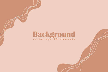Vector Texture Background Brush Elements. Beauty and Fashion Company Branding Design Style. Creative Business Concept Pastel Brown Beige Colorのイラスト素材