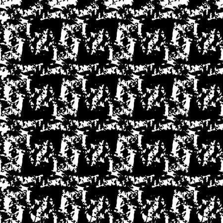 Vector Brush Seamless Pattern Grange Minimalist Geometric Design in Black Color. Modern Grung Collage Background for kids fabric and textileのイラスト素材