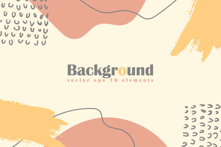 Vector Texture Nude Background Brush Elements. Beauty and Fashion Company Branding Design Style. Creative Business Concept Pastel Brown Beige Colorのイラスト素材