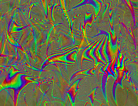 Trippy Psychedelic Rainbow Background Glitch LSD Colorful Wallpaper. 60s Abstract Hypnotic Illusion. Hippie Retro Texture. hallucinationsの写真素材