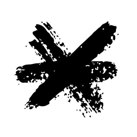 Snowflake Vector Abstract Brush Hand Drawn Geometric Texture in Black Color Sketch Simple Pattern isolated on White Background Stroke Shapeのイラスト素材