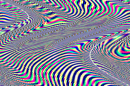 Glitch psychedelic background Old TV screen error Digital pixel noise abstract design Photo glitch Television signal fail. Technical problem grunge wallpaper. Colorful noiseの写真素材