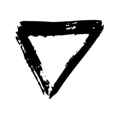 Triangle Vector Abstract Brush Hand Drawn Geometric Texture in Black Color Sketch Simple Pattern isolated on White Background Stroke Shapeのイラスト素材