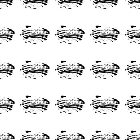 Vector Brush Seamless Pattern Grange Minimalist Geometric Design in Black Color. Modern Grung Collage Background for kids fabric and textileのイラスト素材