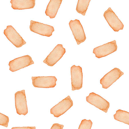 Hand Painted Brush Stroke Seamless Watercolor Pattern. Abstract watercolour shapes in Orange Color. Artistic Design for Fabric and Backgroundの写真素材