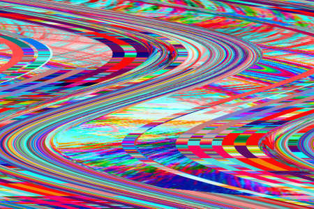 Glitch psychedelic background Old TV screen error Digital pixel noise abstract design Photo glitch Television signal fail. Technical problem grunge wallpaper. Colorful noiseの写真素材