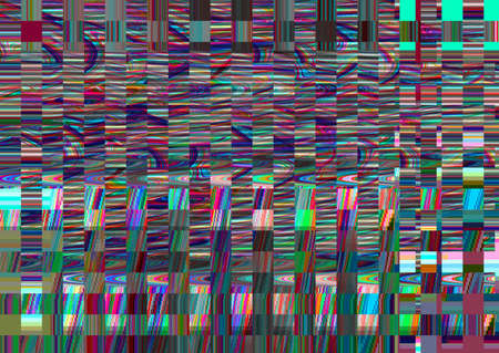 Glitch psychedelic background Old TV screen error Digital pixel noise abstract design Photo glitch Television signal fail Technical problem grunge wallpaper Colorful noiseの写真素材