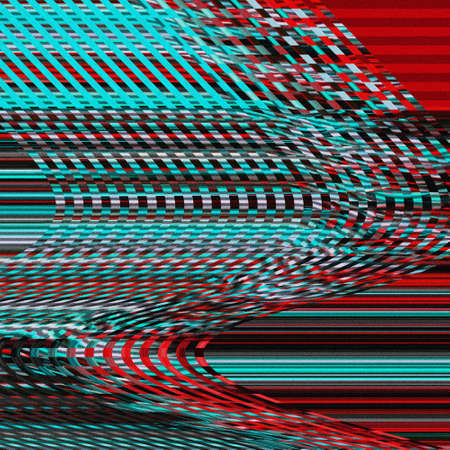 Glitch psychedelic background Photo TV screen error Digital pixel noise abstract design. Old glitch. Television signal fail. Data decay.の写真素材