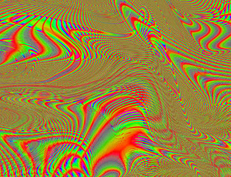 Hippie Trippy Psychedelic Rainbow Background LSD Colorful Wallpaper. Abstract Hypnotic Illusion. Hippie Retro Texture Glitch and Discoの写真素材
