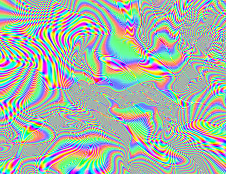 Psychedelic Rainbow Background LSD Colorful Wallpaper. Abstract Hypnotic Illusion. Hippie Retro Textureの写真素材