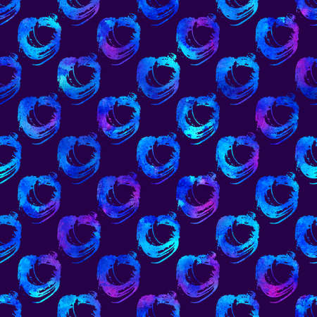Brush Dot Spot Blot Geometric Grung Pattern Seamless in Blue Color Background. Gunge Collage Watercolor Texture for Teen and School Kids Fabric Prints Grange Designの写真素材