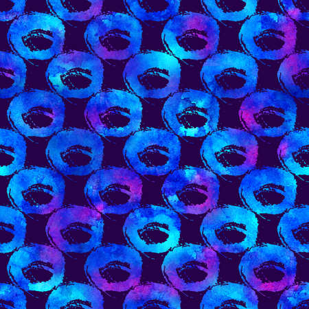 Brush Dot Spot Blot Geometric Grung Pattern Seamless in Blue Color Background. Gunge Collage Watercolor Texture for Teen and School Kids Fabric Prints Grange Designの写真素材