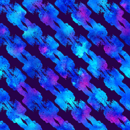 Brush Stroke Line Stripe Geometric Grung Pattern Seamless in Blue Color Background. Gunge Collage Watercolor Texture for Teen and School Kids Fabric Prints Grange Design with linesの写真素材