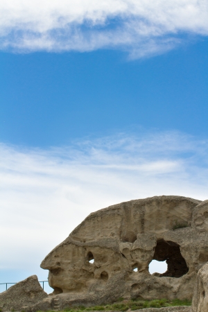 profile of man 3,000 years in prehistoric ruins old cave city Uplistsikhe  Near Gori in, Caucasus region  Georgia の写真素材