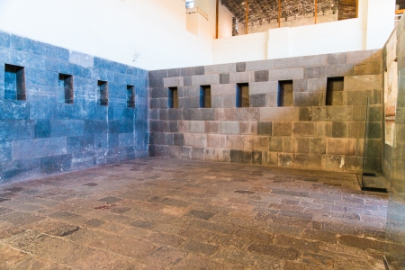 Inca Wall in ancient city of Coricancha Temple, Cusco,Peru, South America  Example of  polygonal masonry  and skillのeditorial素材