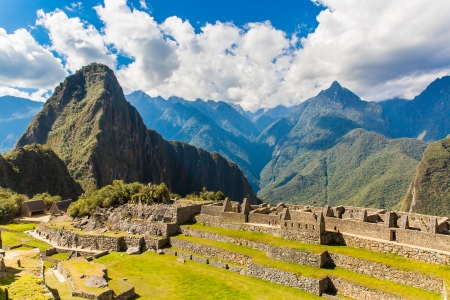 Mysterious city - Machu Picchu, Peru,South America. The Incan ruins and terrace. Example of  polygonal masonry and skillの写真素材