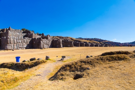 Inca Wall in SAQSAYWAMAN, Peru, South America. Example of polygonal masonry. The famous 32 angles stone in ancient Inca architecture.の写真素材