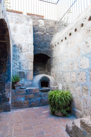 Altar and icons in old church in Arequipa, Peru, South America  Arequipaの写真素材