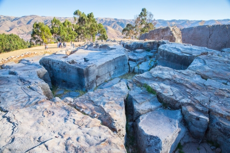 Peru, Qenko, located at Archaeological Park of Saqsaywaman.South America.This  archeological site - Inca ruins- is made up of limestone.の写真素材