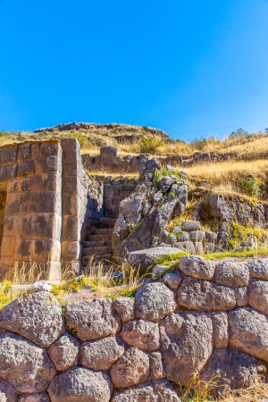 Tambomachay -archaeological site in Peru, near Cuzco. Devoted to cult of water, here he loved to rest  great Inca.の写真素材
