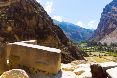 Ollantaytambo, Peru, Inca ruins  and archaeological site in Urubamba, South America.  It was royal estate of Emperor who conquered during Inca Empire.の写真素材