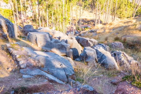 Peru, Qenko, located at Archaeological Park of Saqsaywaman.South America.This  archeological site - Inca ruins- is made up of limestone.の写真素材