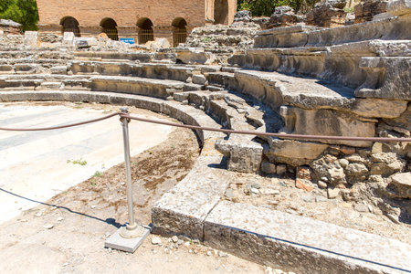 Monastery (friary) in Messara Valley at Crete island in Greeceの写真素材