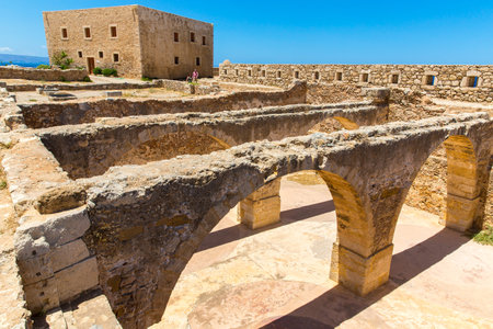 Ruins of old town in Rethymno, Crete, Greece. It largest castle in central Europe