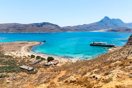 Gramvousa island near Crete, Greece. Balos beach. Magical turquoise waters, lagoons, beaches of pure white sandのeditorial素材