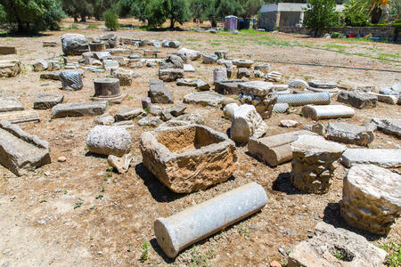 Monastery (friary) in Messara Valley at Crete island in Greece. Messara - is the largest plain in Creteの写真素材