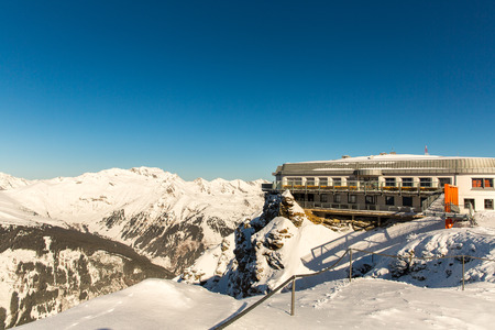 Hotel in ski resort Bad Gastein in winter snowy mountains, Austria, Land Salzburg,  Austrian alps - nature and sport backgroundのeditorial素材
