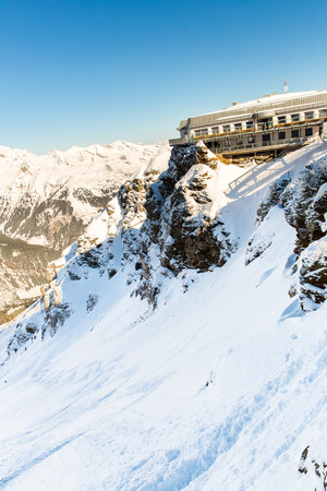 Hotel in ski resort Bad Gastein in winter snowy mountains, Austria, Land Salzburg,  Austrian alps - nature and sport backgroundのeditorial素材