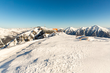 Ski resort Bad Gastein in winter snowy mountains, Austria, Land Salzburg,  Austrian alps - nature and sport backgroundのeditorial素材