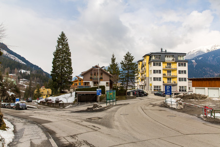 Ski resort town Bad Gastein in winter snowy mountains, Austria, Land Salzburg,  Austrian alpsのeditorial素材