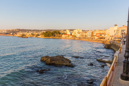 Cityscape and bay in city Chania Crete Greeceの写真素材