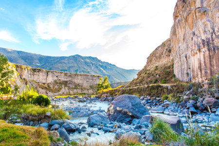 Beautiful mountain view in Colca Canyon, Peru in South America