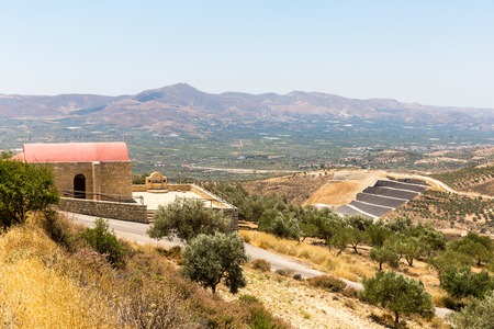 Monastery (friary) in Messara Valley at Crete island in Greece. Messara - is the largest plain in Creteの写真素材